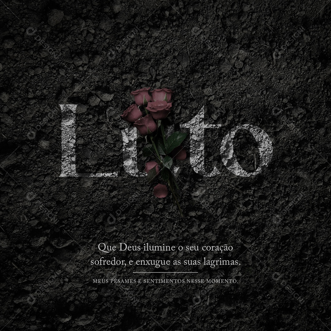 Que Deus Ilumine o Seu Coração Luto Social Media PSD Editável