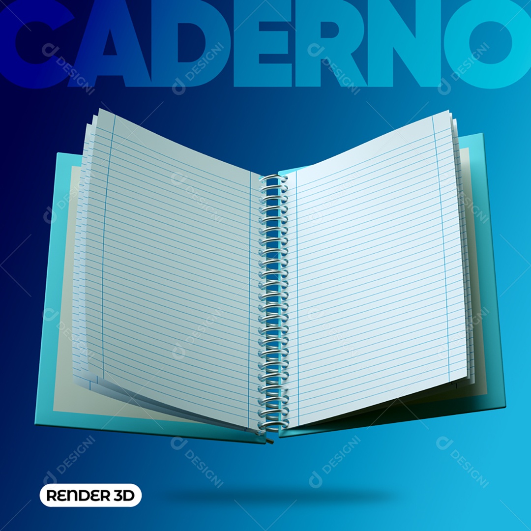 Elemento 3D Para Composição Caderno PSD