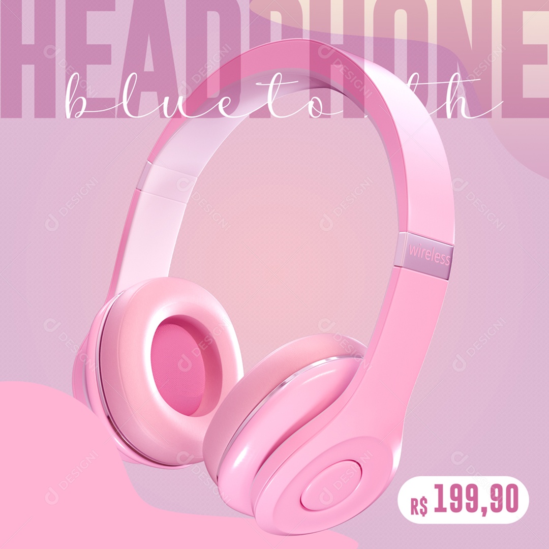 Headphone Bluetooth Venha Conferir Social Media PSD Editável