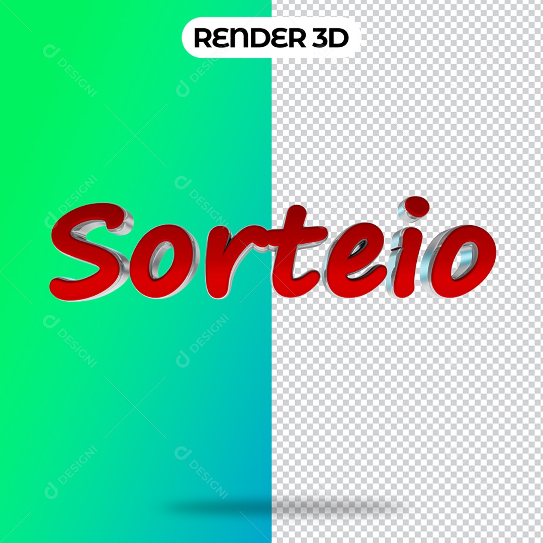 Texto 3D Para Composição Sorteio PSD