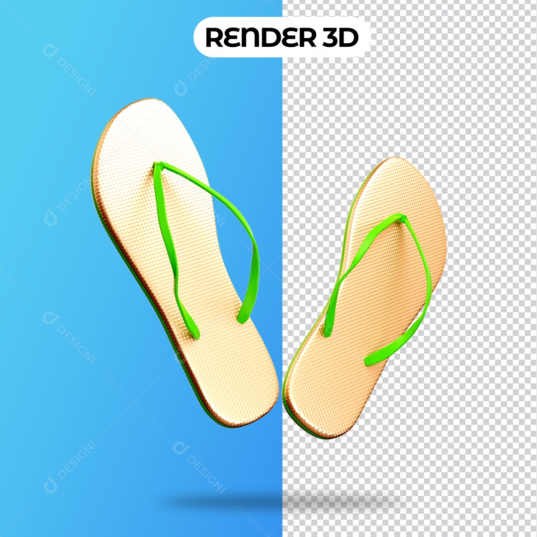 Elemento 3D Para Composição Chinela PSD