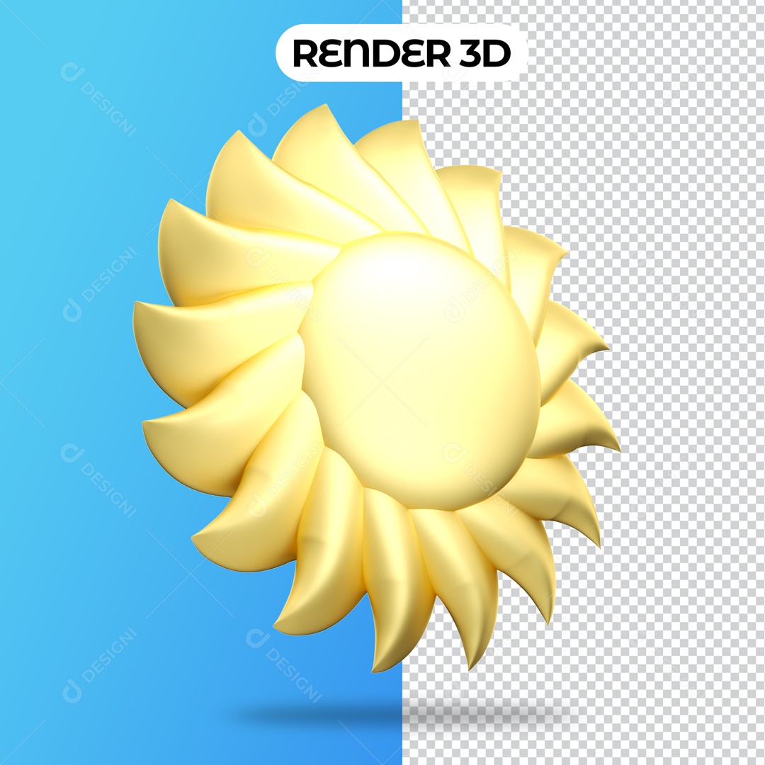 Elemento 3D Para Composição Sol PSD