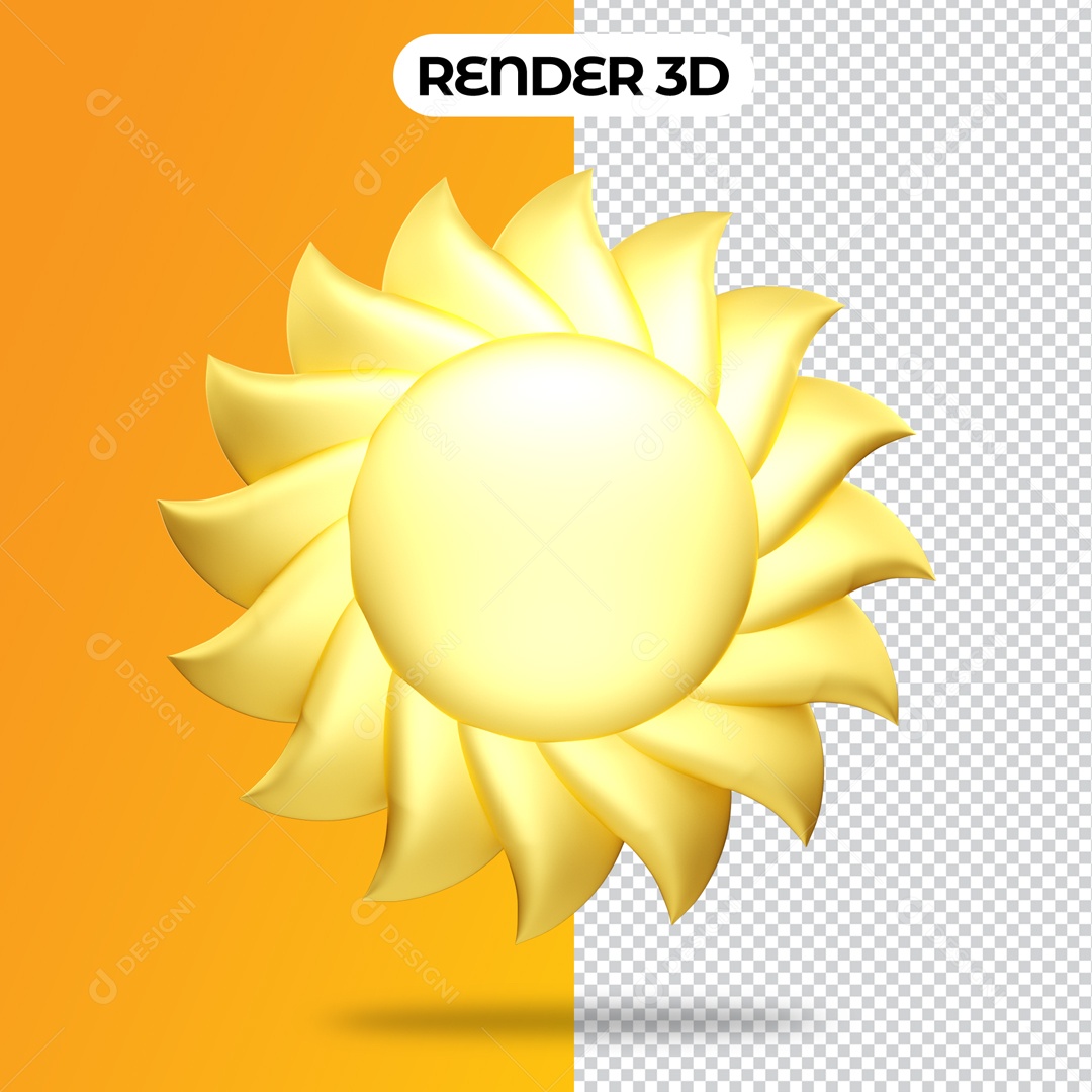 Elemento 3D Para Composição Sol PSD
