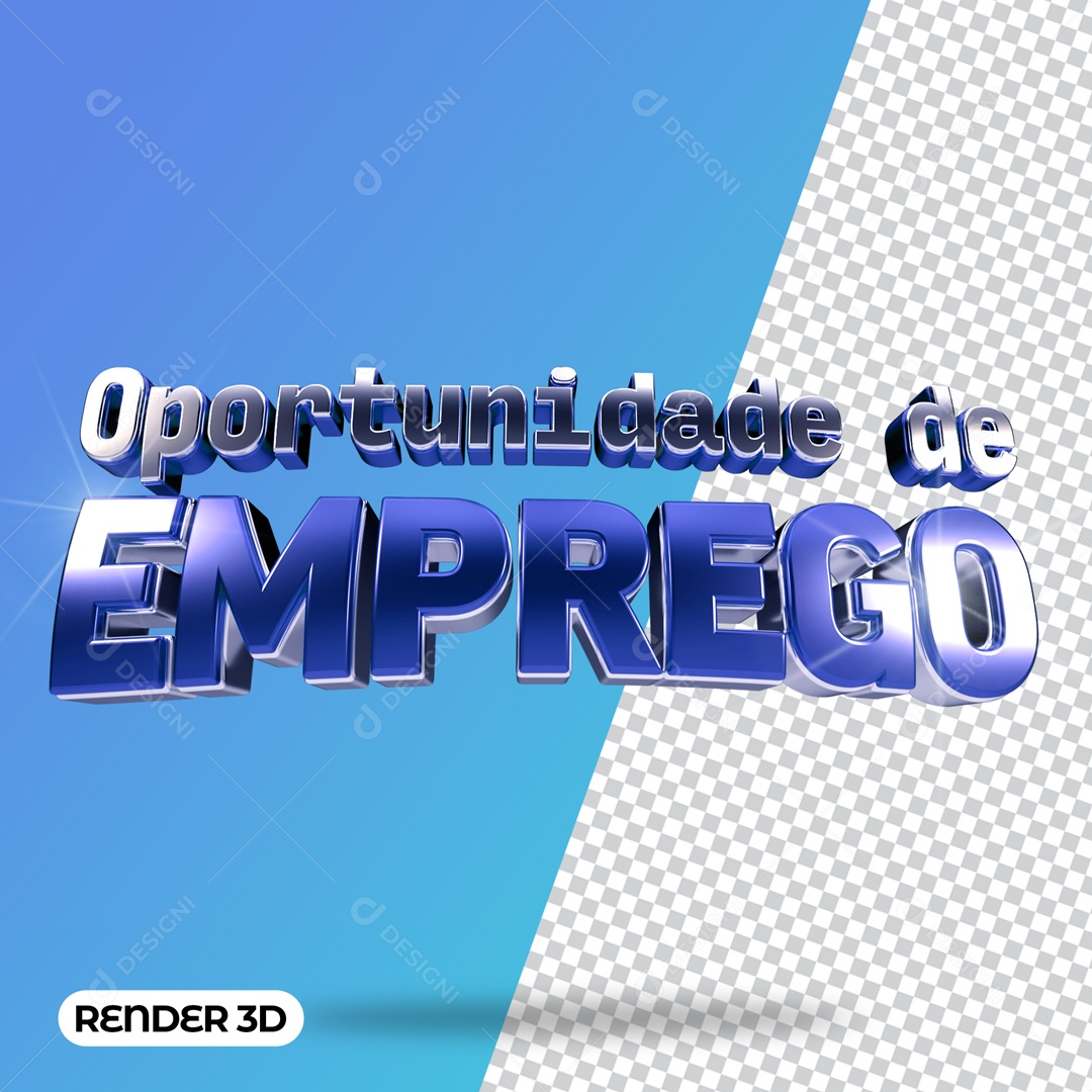 Texto 3D Para Composição Oportunidades de Emprego PSD