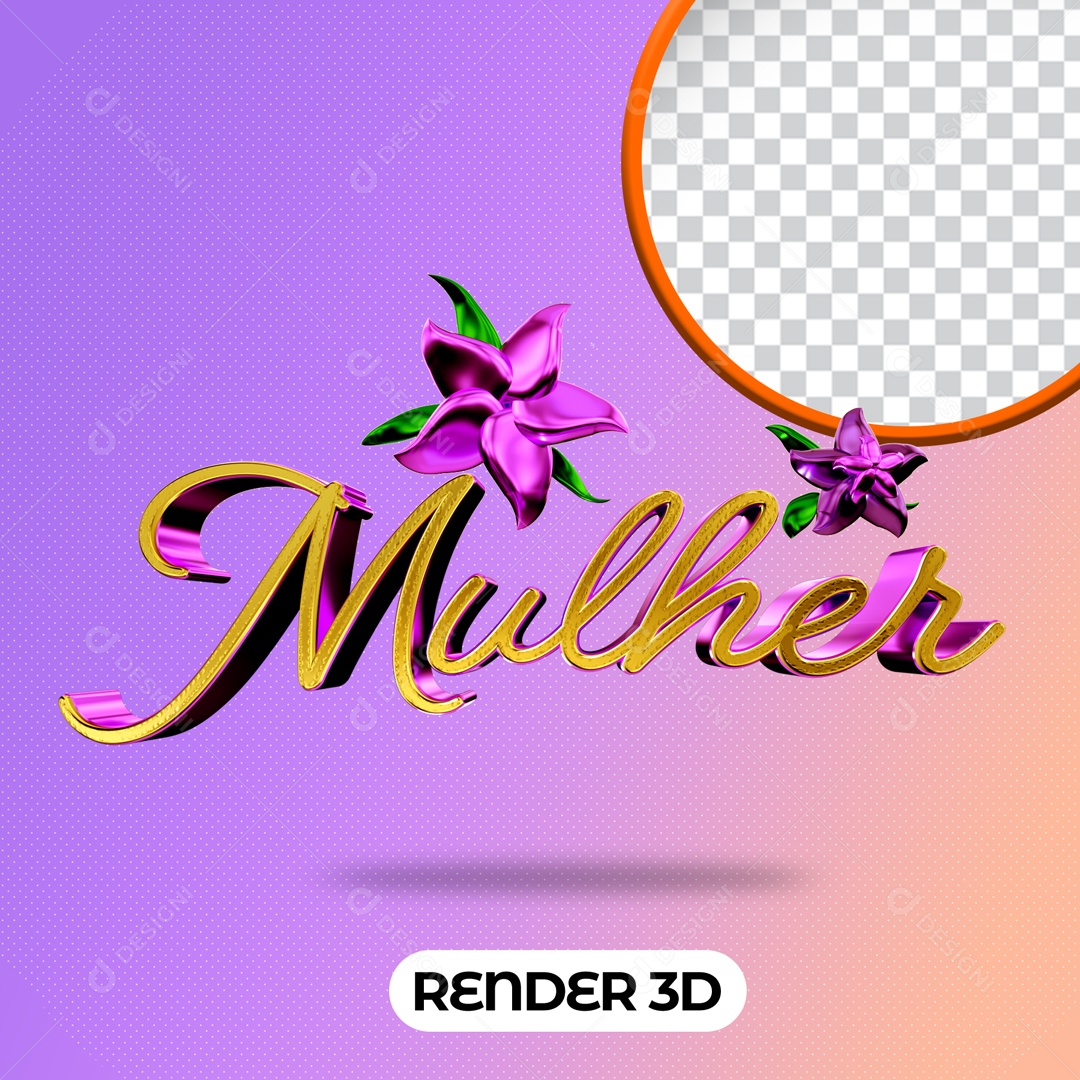 Texto 3D Para Composição Mulher PSD