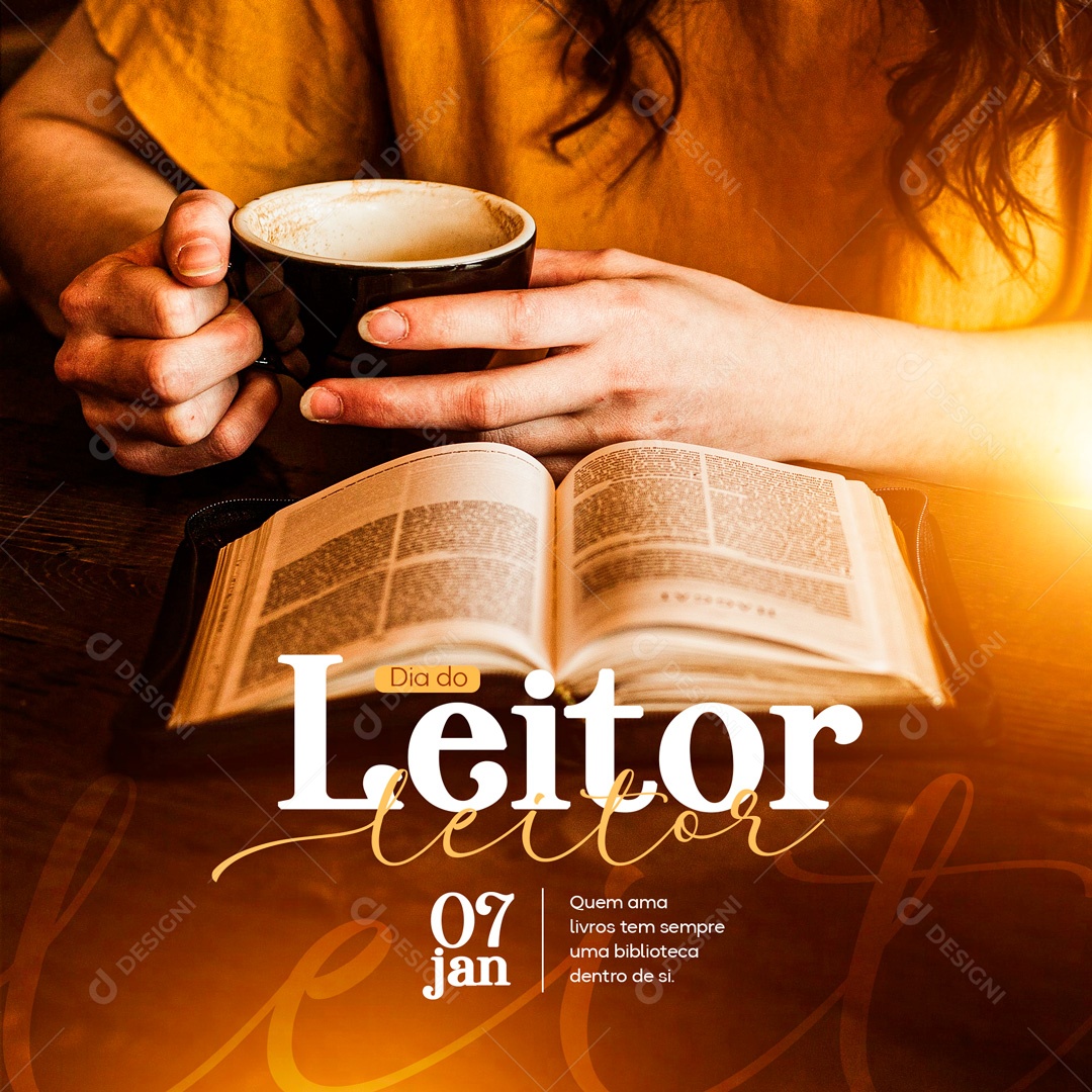 Post Dia do Leitor Social Media PSD Editável
