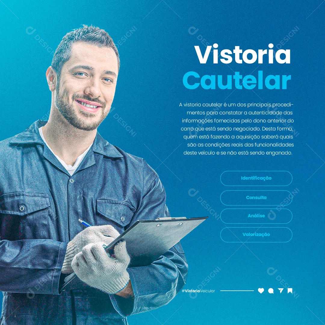 Vistoria Cautelar Social Media PSD Editável