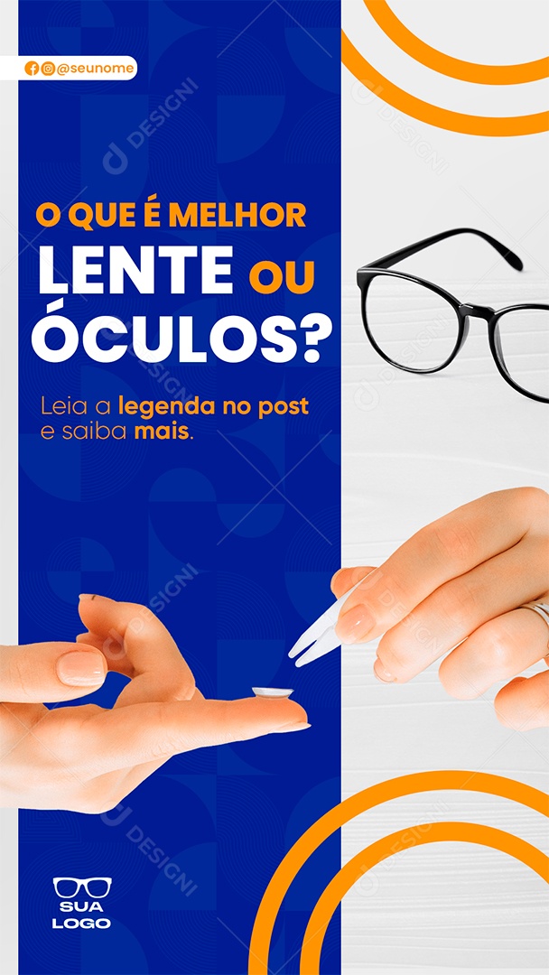 Post Stories Ótica Óculos ou Lente Social Media PSD Editável