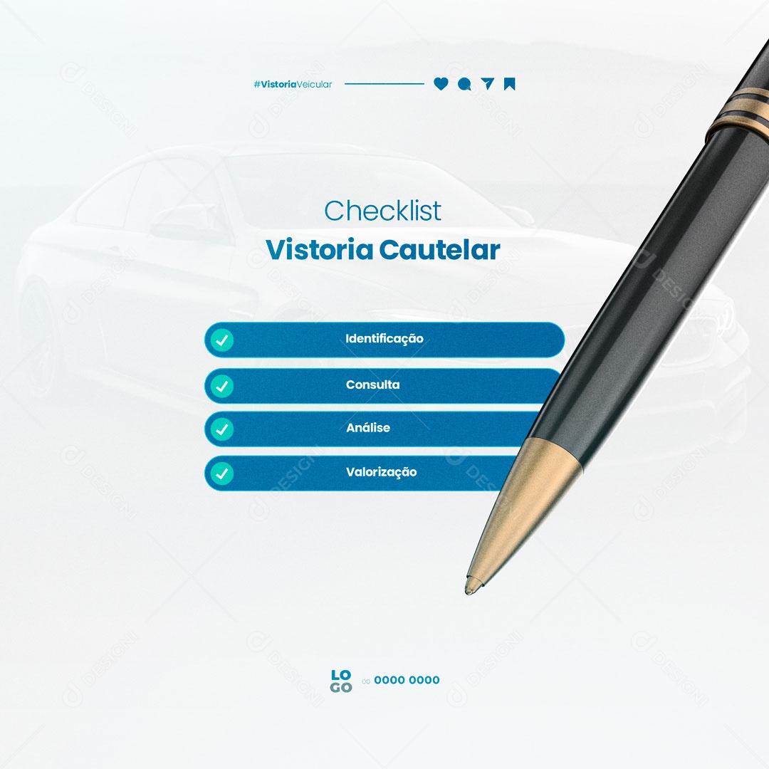 Checklist Vistoria Veicular Social Media PSD Editável
