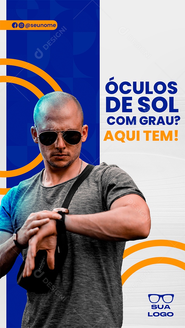 Post Stories Ótica Óculos de Sol Com Grau Social Media PSD Editável