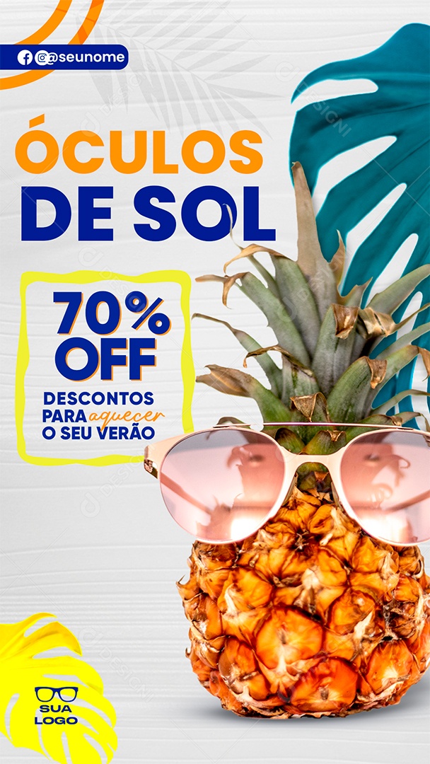 Post Stories Ótica Óculos de Sol Social Media PSD Editável
