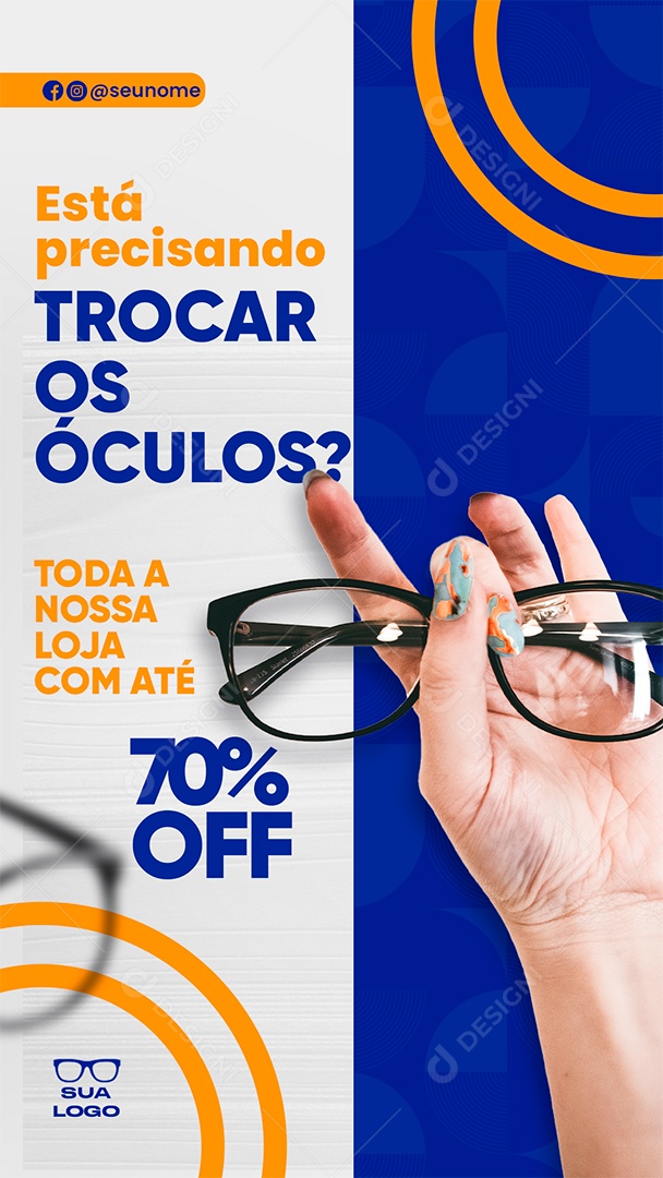 Post Stories Ótica Trocar Os Óculos Social Media PSD Editável