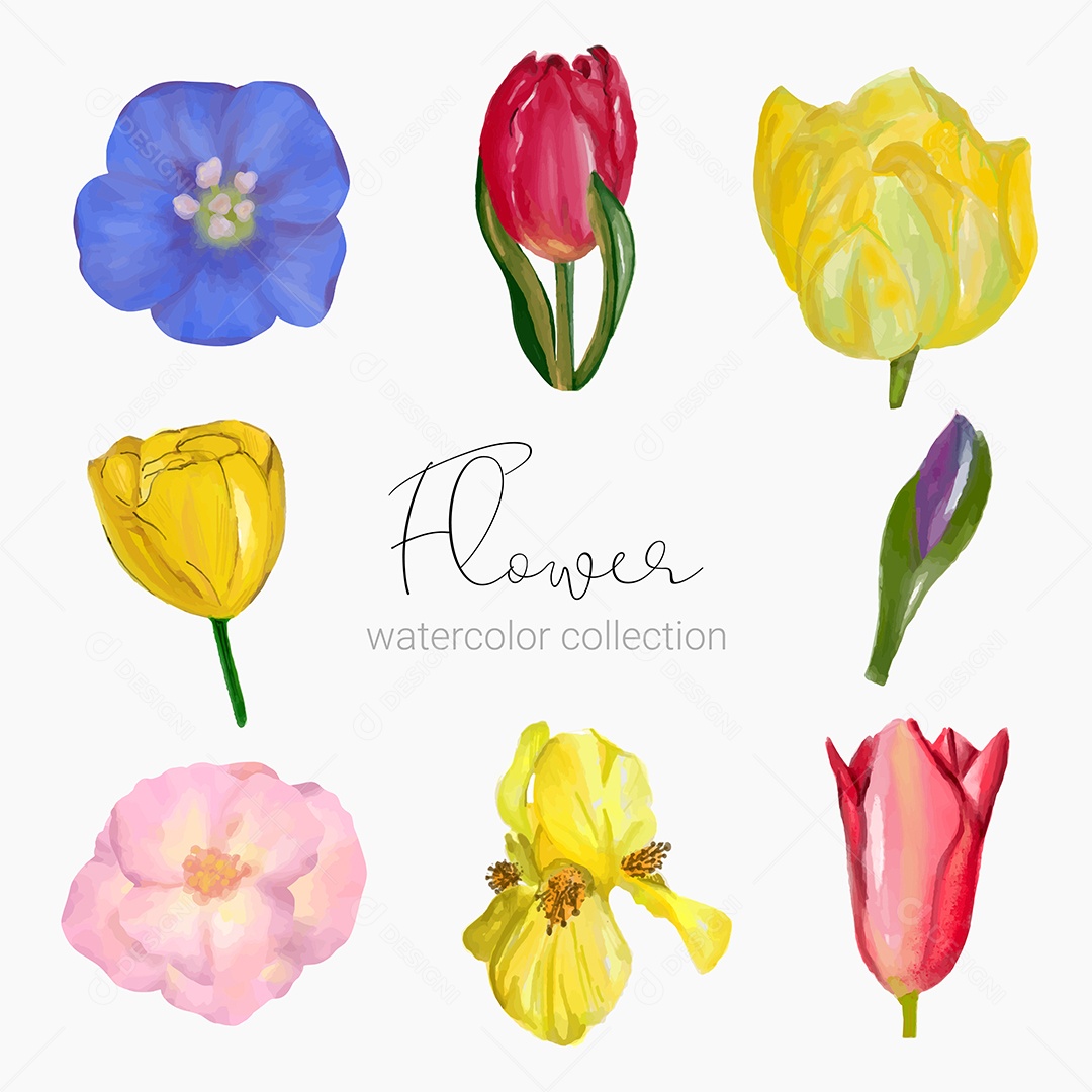 Lindo Buquê de Flores para Decoração Vetores EPS Editável