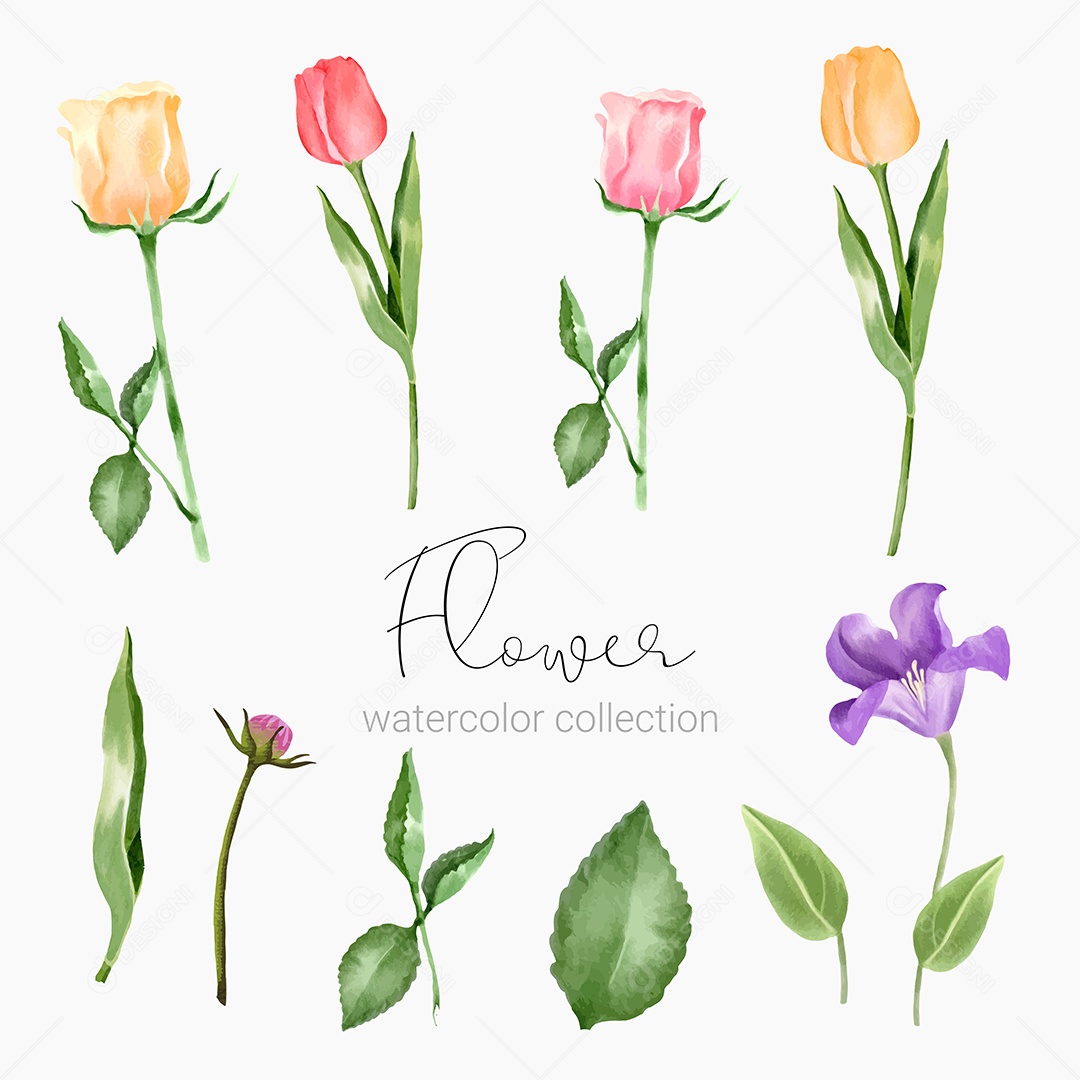 Lindo Buquê de Flores para Decoração Vetores EPS Editável