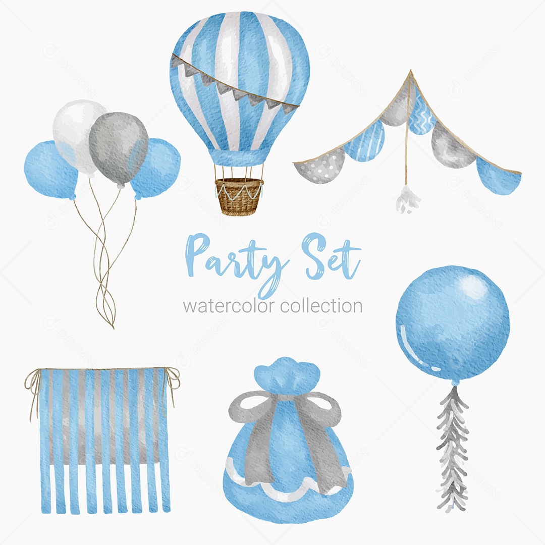 Itens de Festas Desenho Animado Vetores EPS