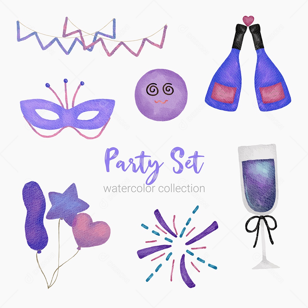 Itens de Festas Desenho Animado Vetores EPS