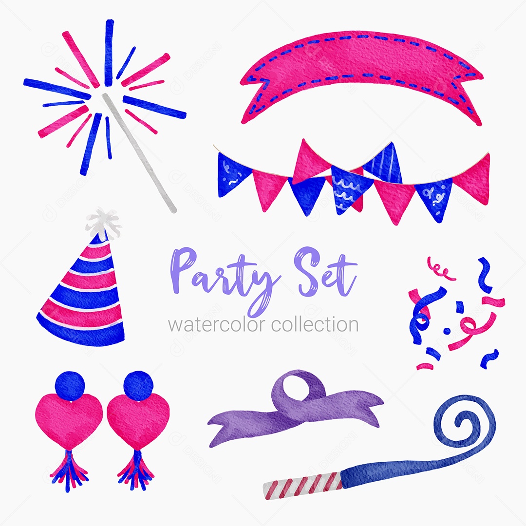 Itens de Festas Desenho Animado Vetores EPS