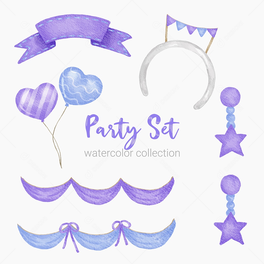 Itens de Festas Desenho Animado Vetores EPS