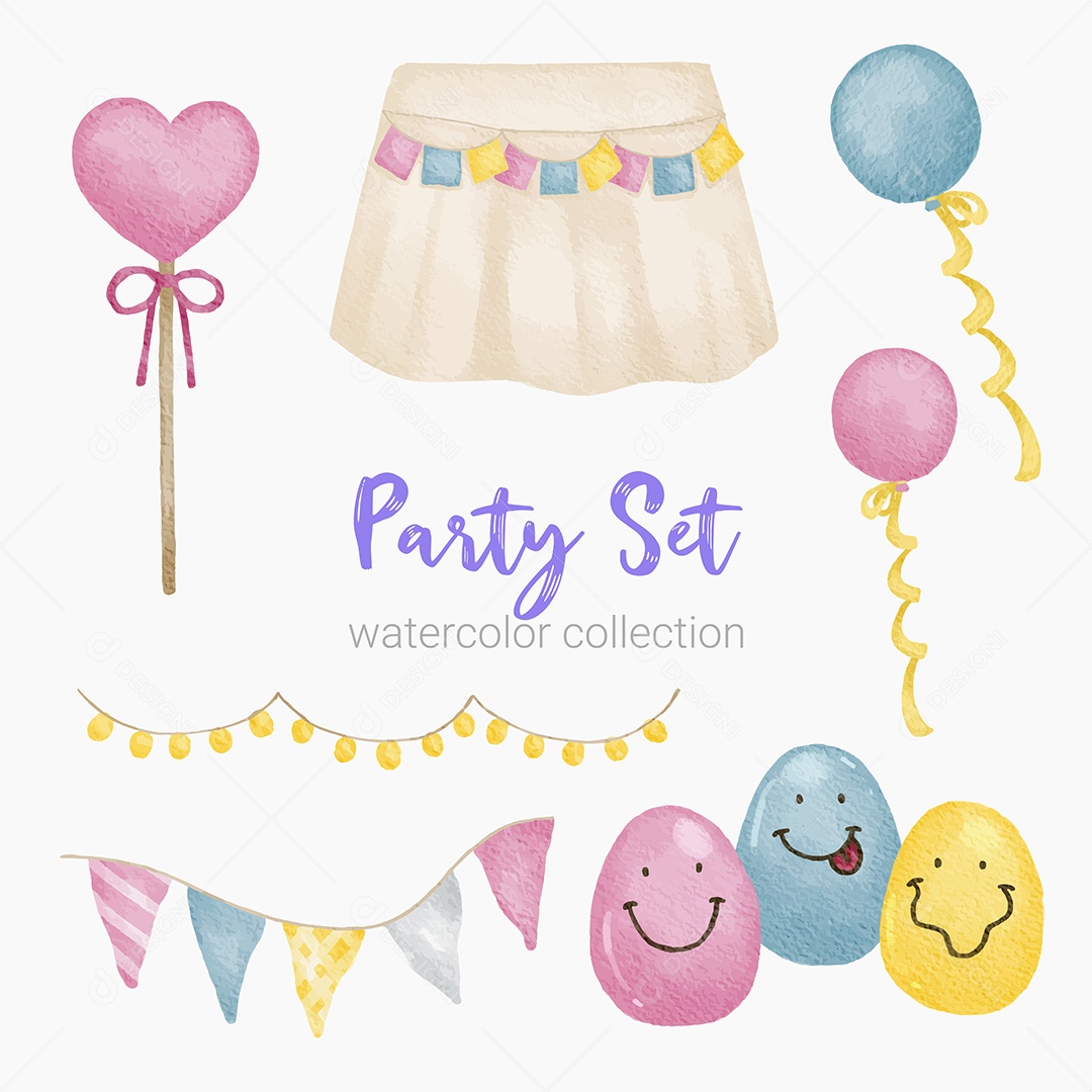 Itens de Festas Desenho Animado Vetores EPS