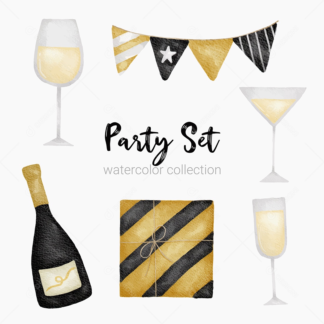 Itens de Festas Desenho Animado Vetores EPS