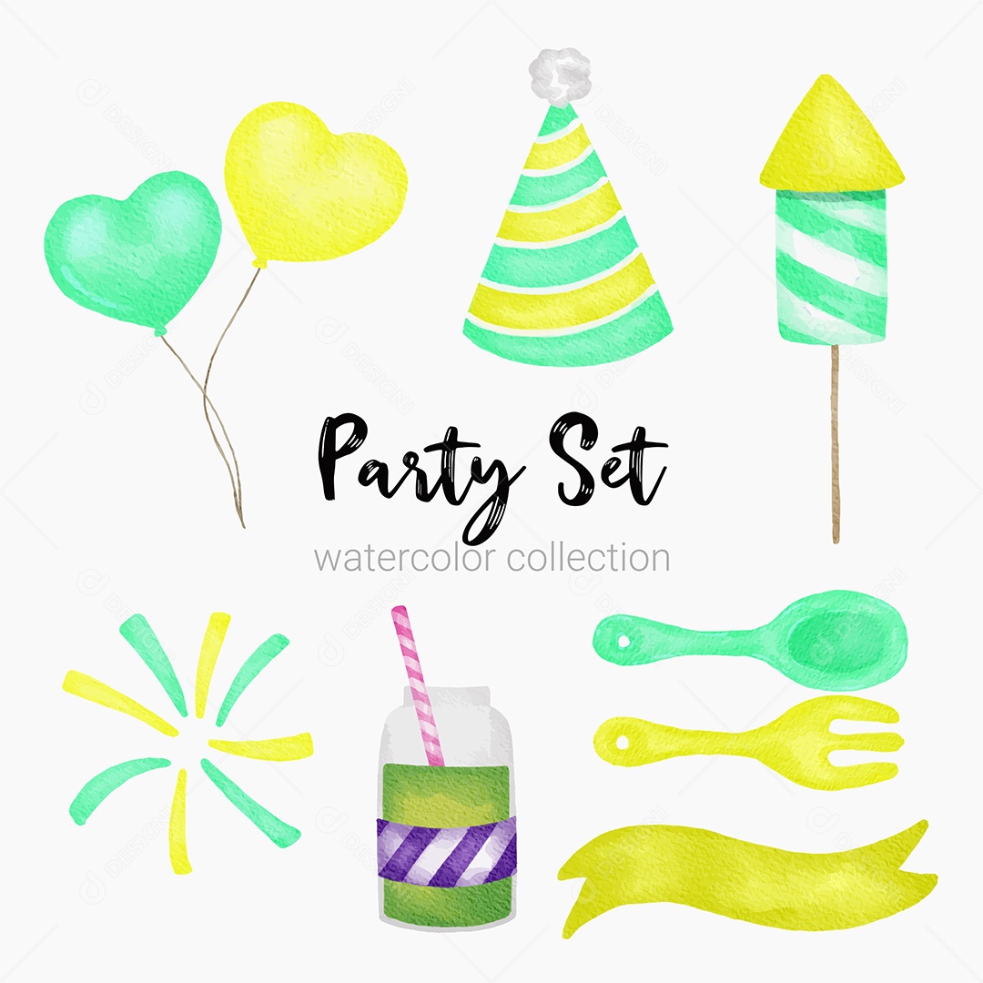 Itens de Festas Desenho Animado Vetores EPS