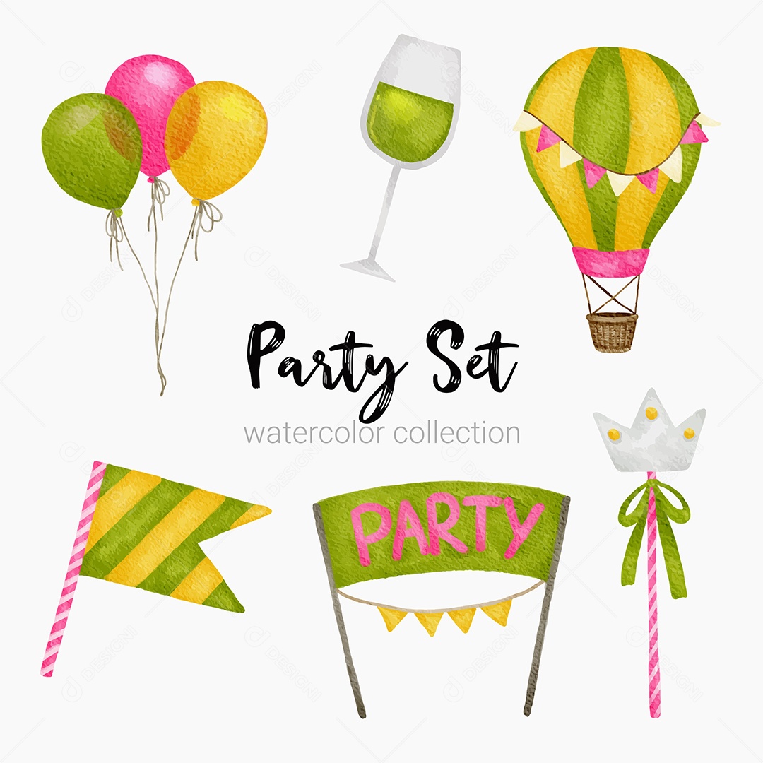 Itens de Festas Desenho Animado Vetores EPS