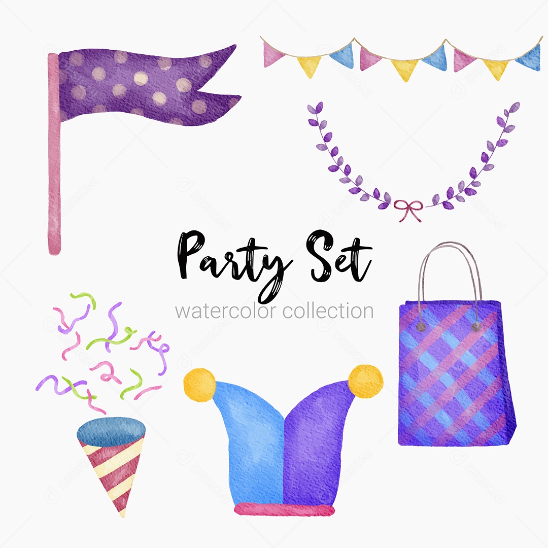 Itens de Festas Desenho Animado Vetores EPS