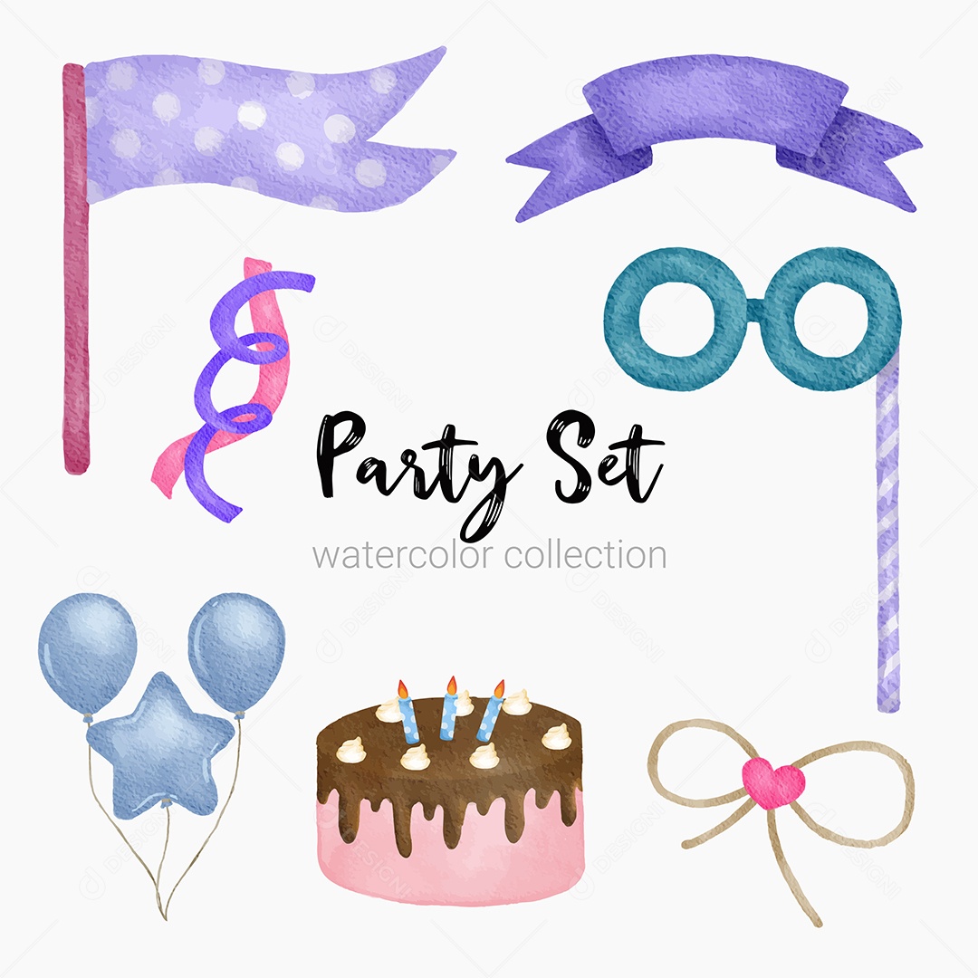 Itens de Festas Desenho Animado Vetores EPS