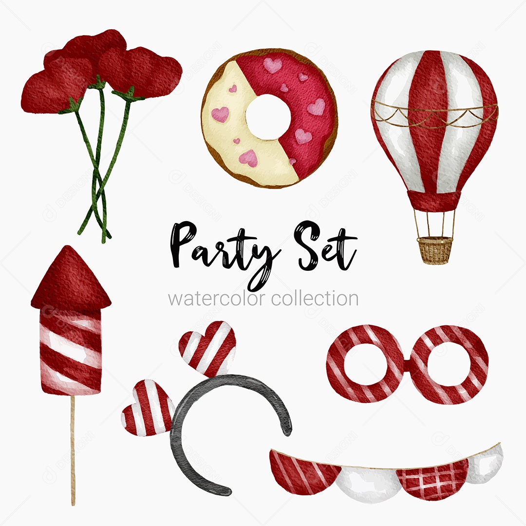 Itens de Festas Desenho Animado Vetores EPS