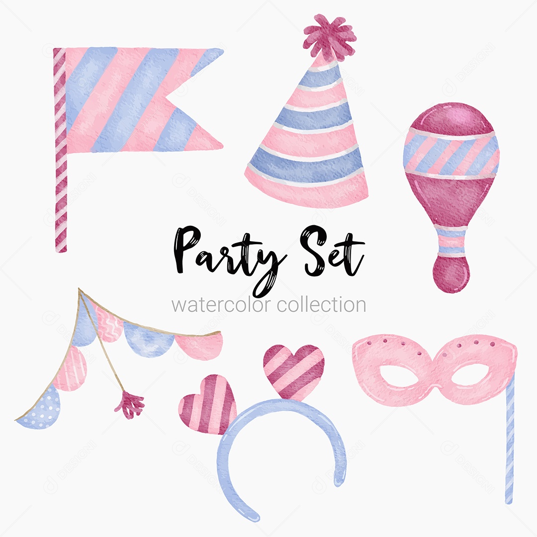 Itens de Festas Desenho Animado Vetores EPS