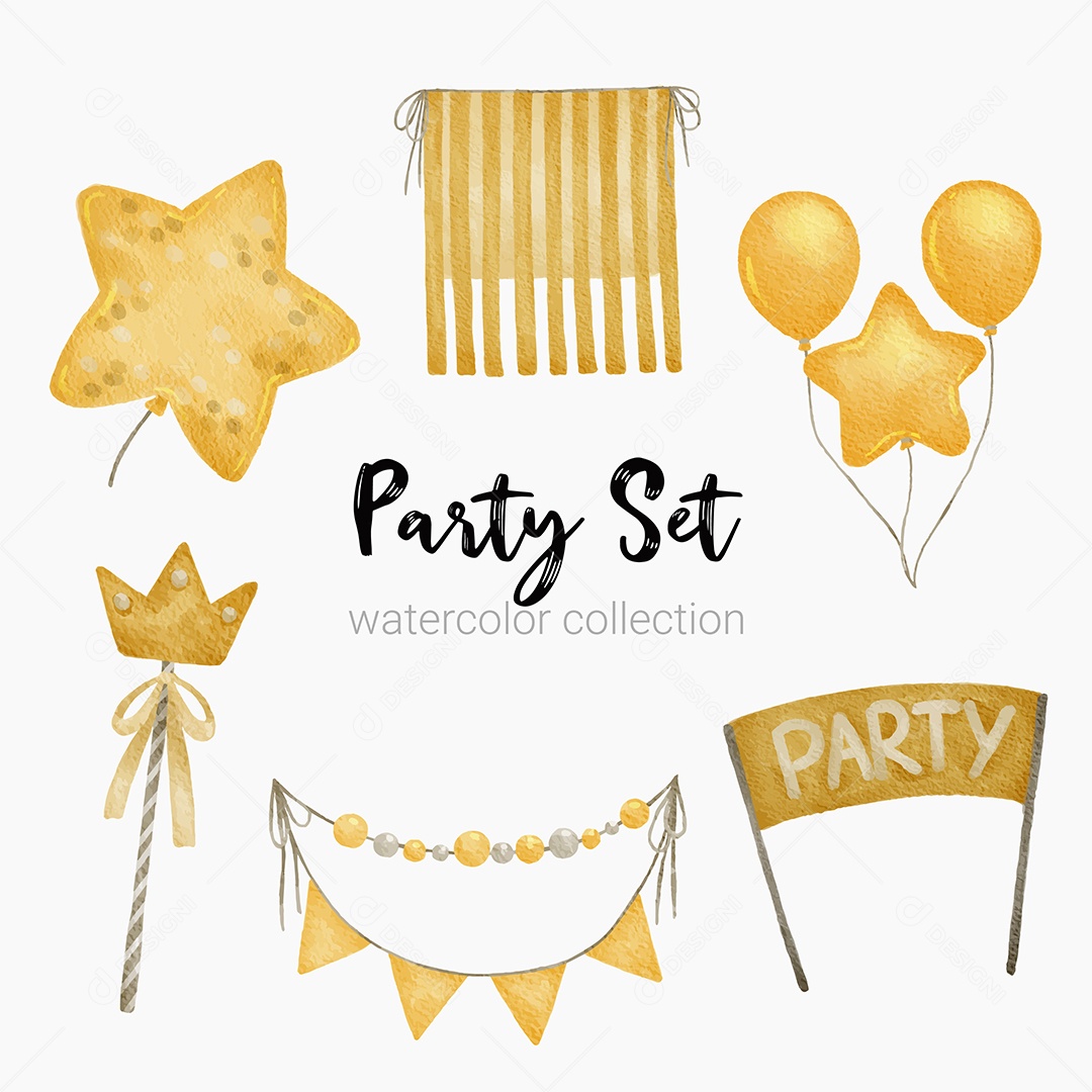 Itens de Festas Desenho Animado Vetores EPS