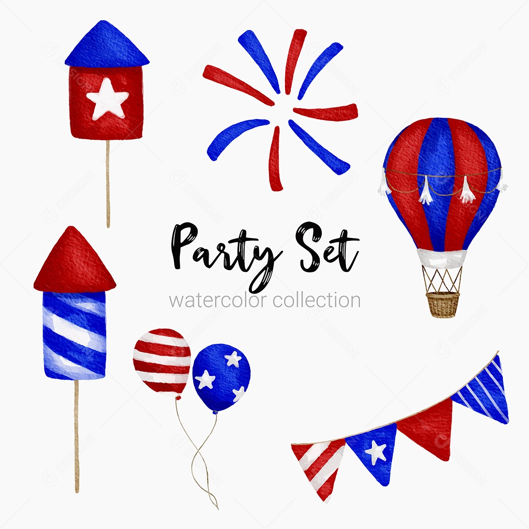 Itens de Festas Desenho Animado Vetores EPS