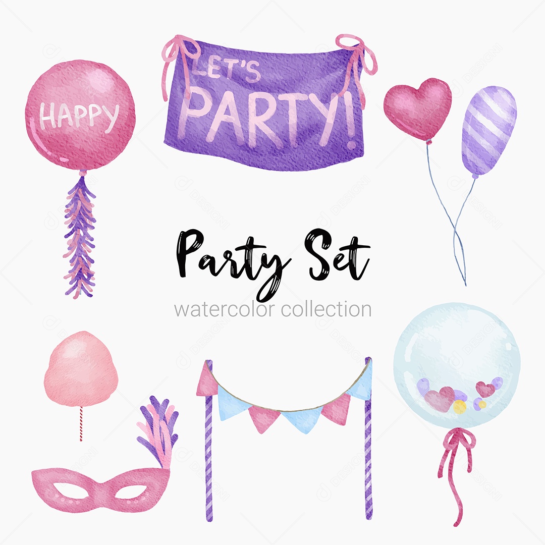 Itens de Festas Desenho Animado Vetores EPS