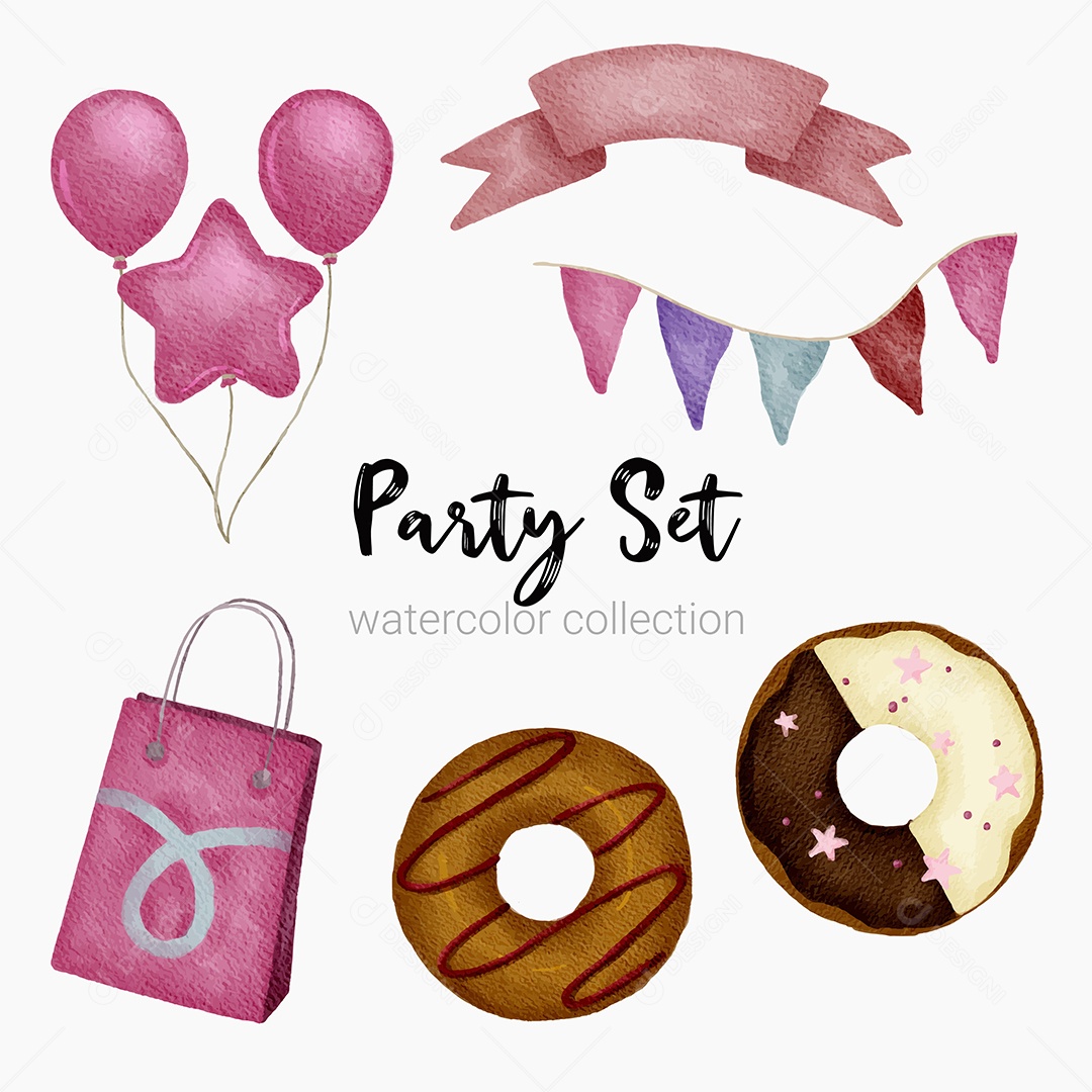 Itens de Festas Desenho Animado Vetores EPS