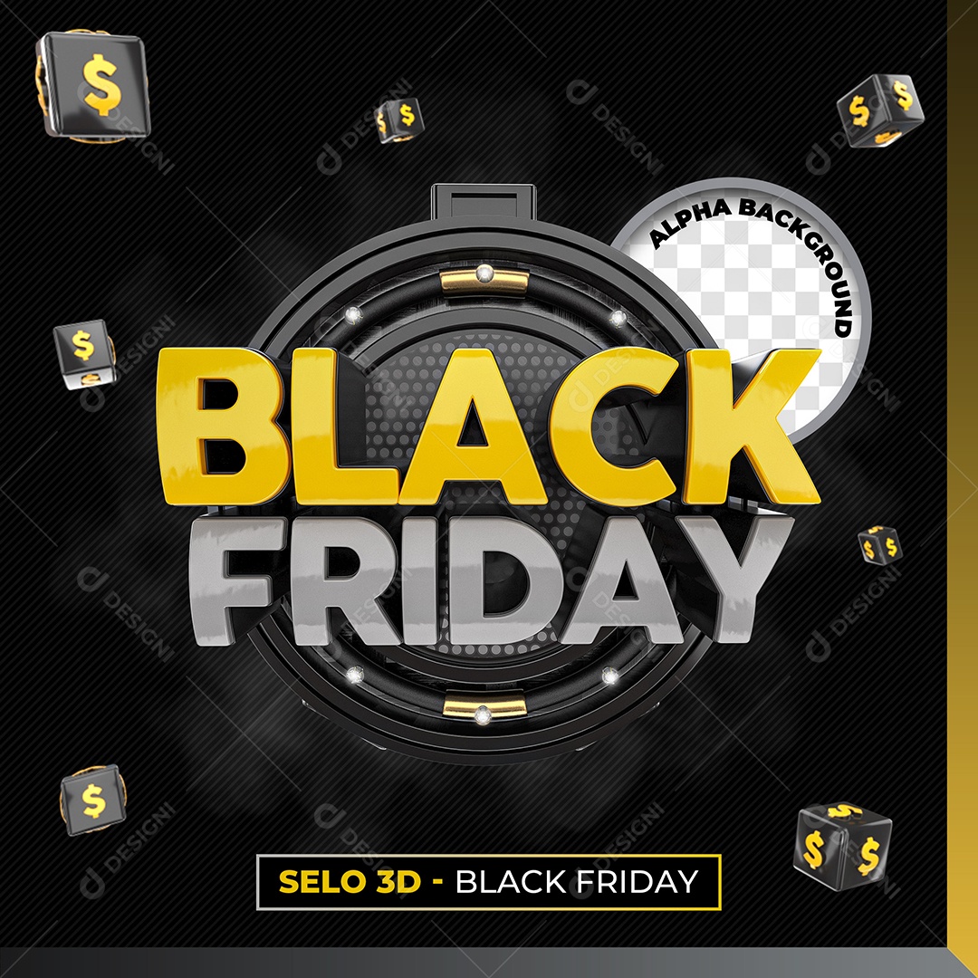 Selo 3D Para Composição Black Friday PSD