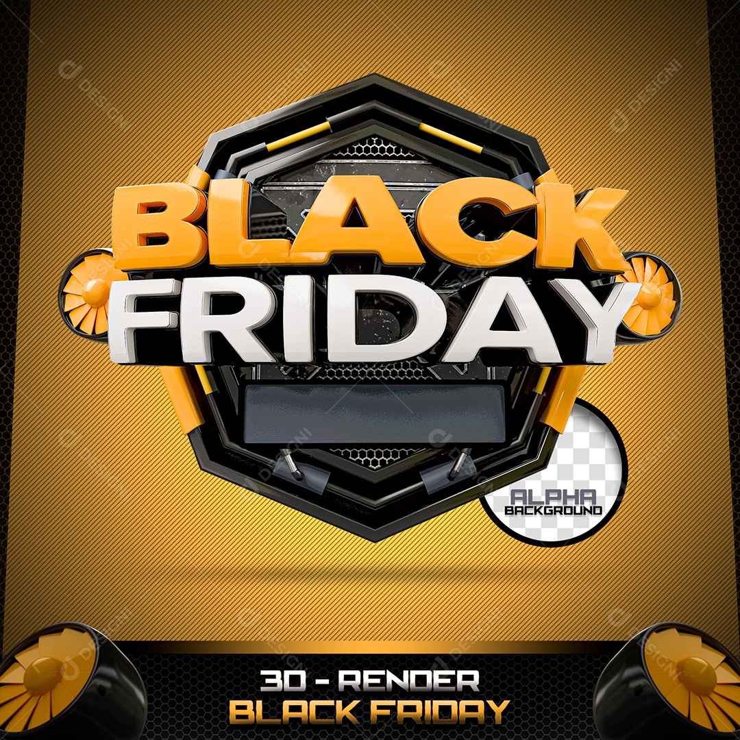 Selo 3D Para Composição Black Friday PSD
