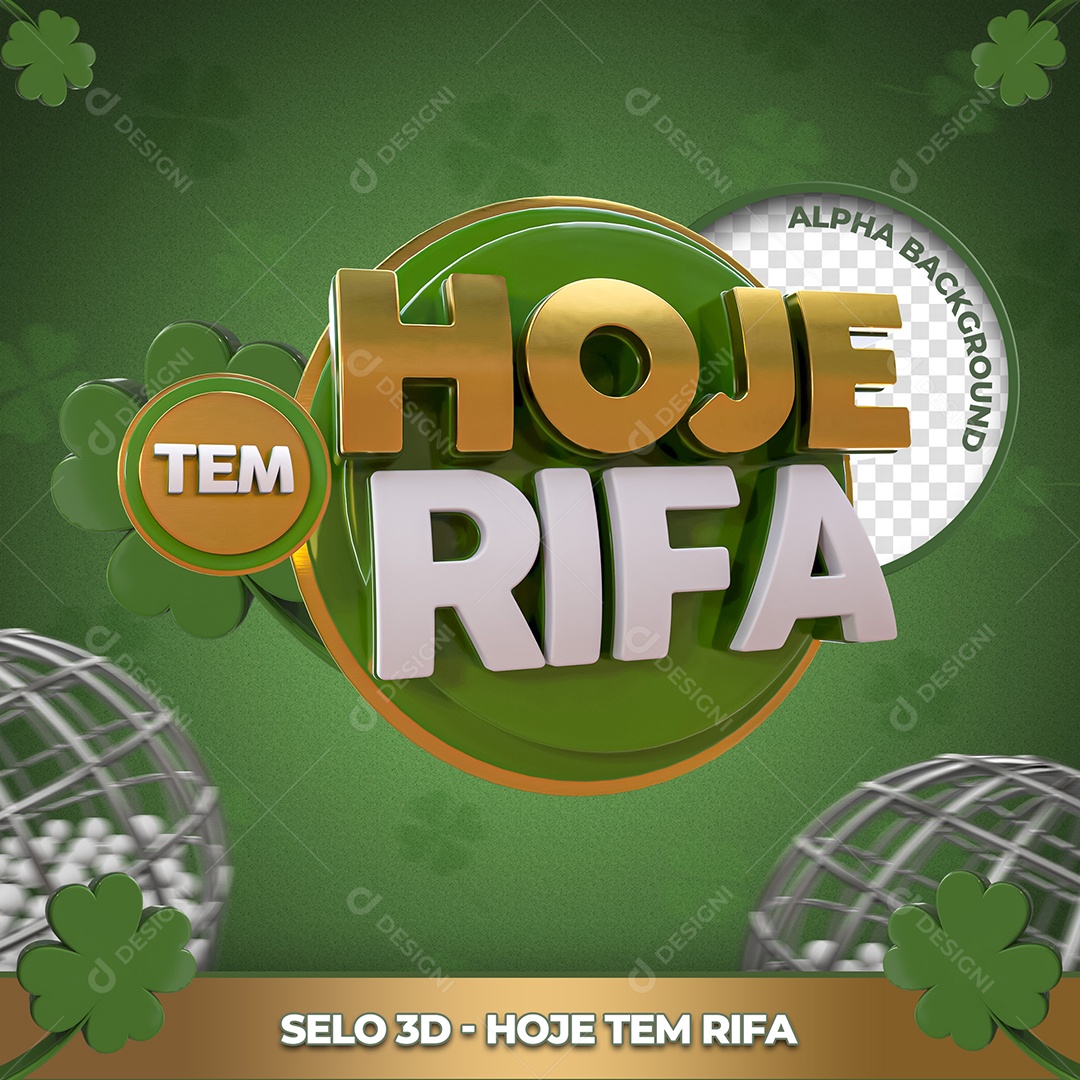 Selo 3D Para Composição Tem Rifa Hoje PSD