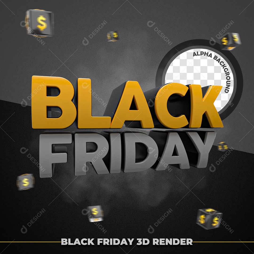 Selo 3D Para Composição Black Friday PSD