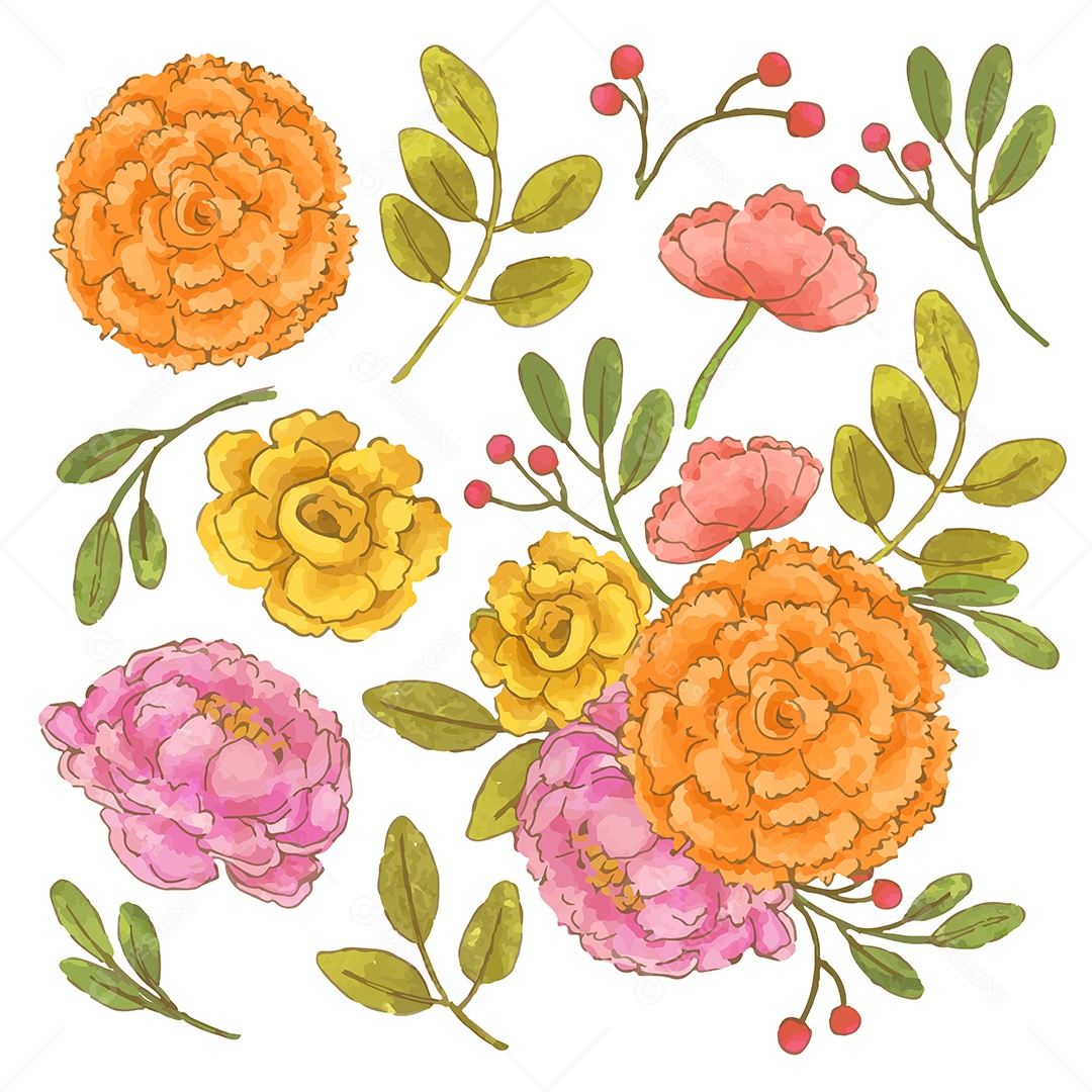 Pintura isolada de fruta Cereja Vetores EPS Editável