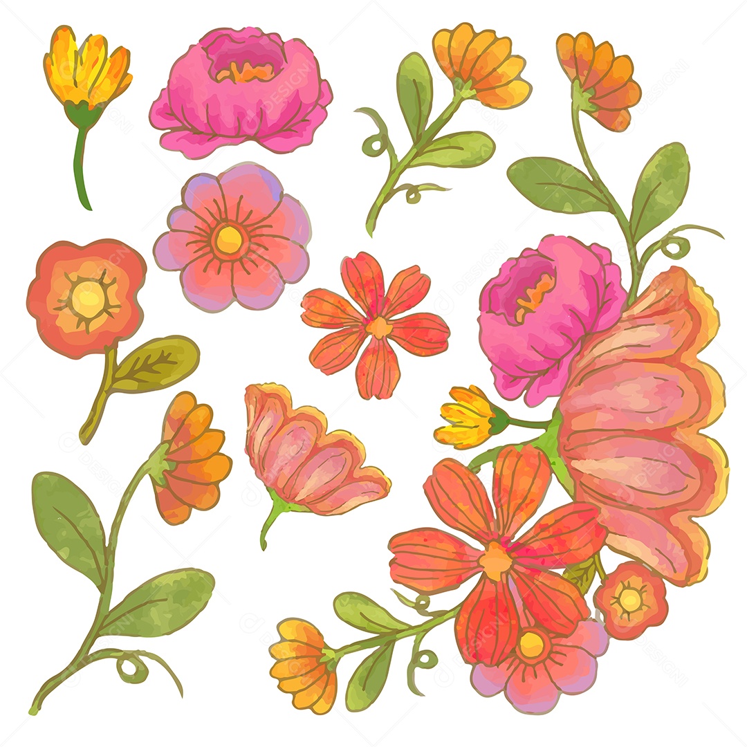 Beautiful Bouquet Flowers Vector Editable EPS