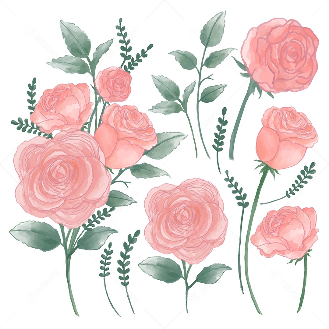 Lindas Flores de Buquê Vetores EPS Editável