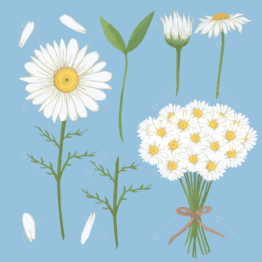 Lindas Flores de Buquê Vetores EPS Editável