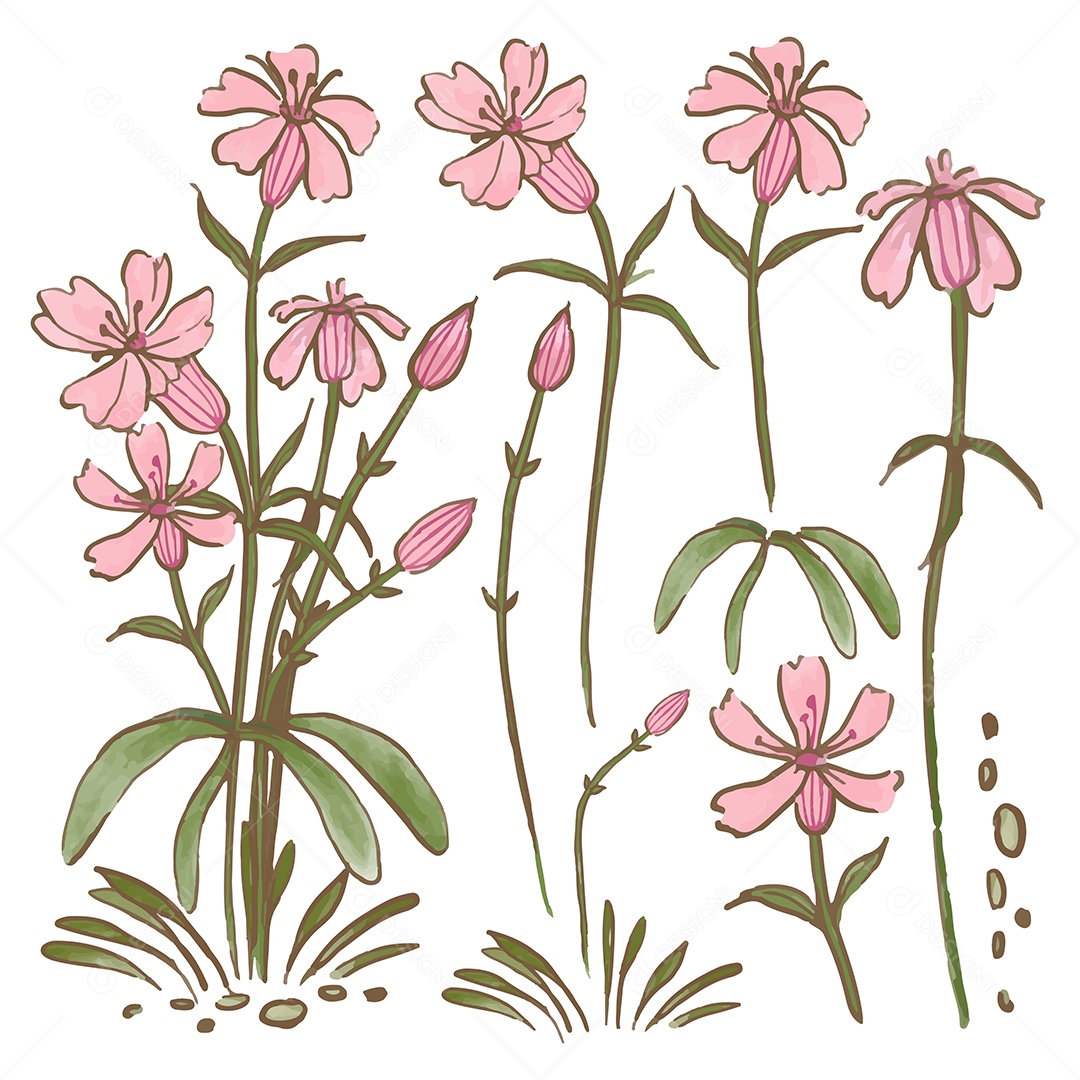 Lindas Flores de Buquê Vetores EPS Editável