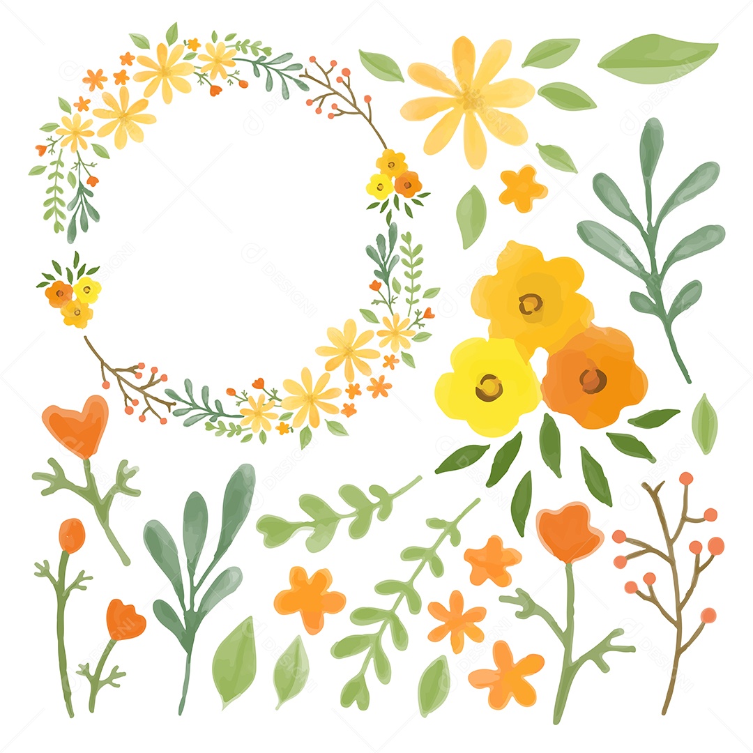 Lindas Flores de Buquê Vetores EPS Editável