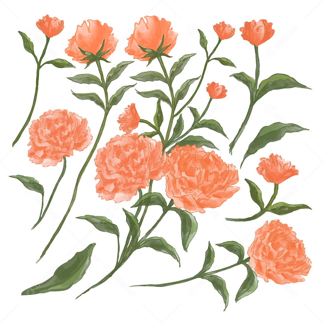 Lindas Flores de Buquê Vetores EPS Editável