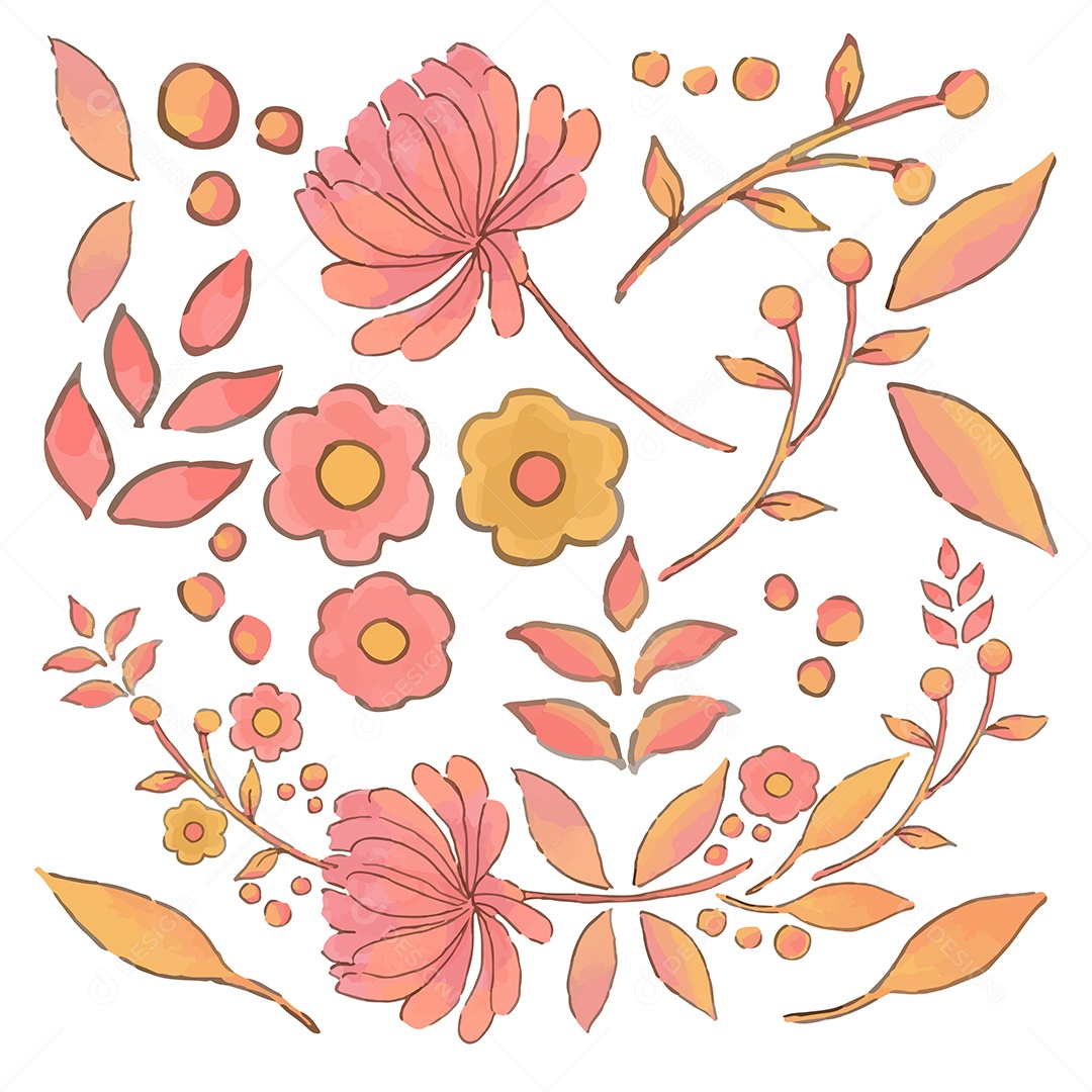 Lindo Buquê de Flores para Decoração Vetores EPS Editável