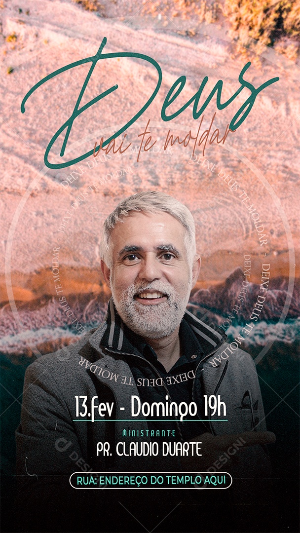 Post Stories Gospel Deus Vai te Moldar Social Media PSD Editável