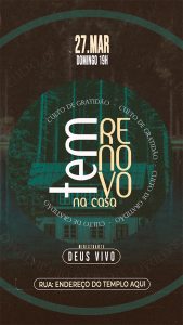 Post Stories Gospel Tem Renovo na Casa Social Media PSD Editável