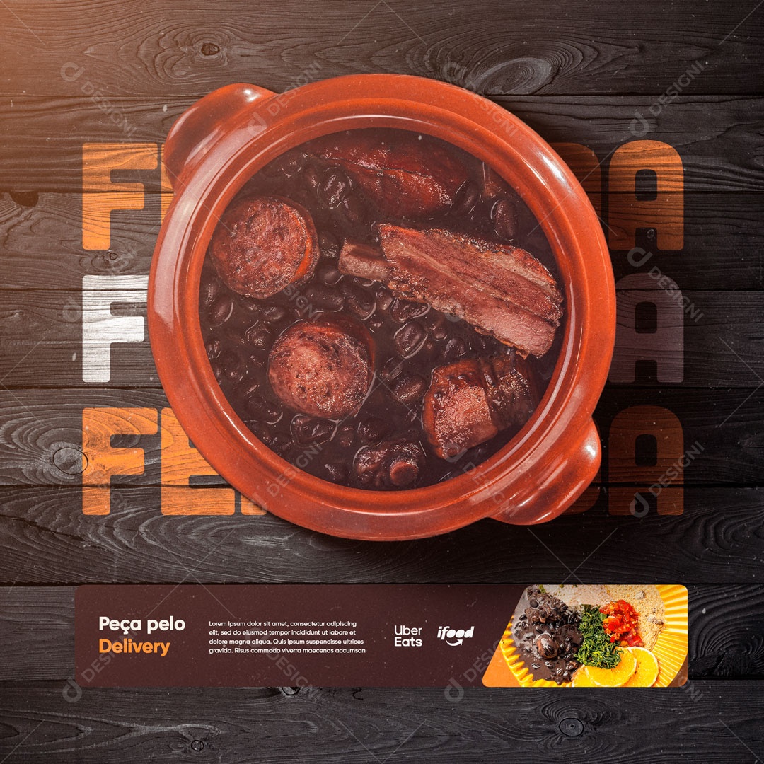 Feijoada Peça no Delivery Social Media PSD Editável