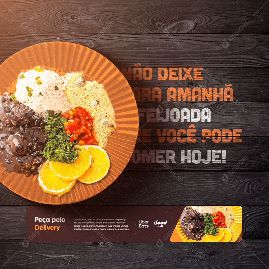 Feijoada Peça no Delivery Social Media PSD Editável